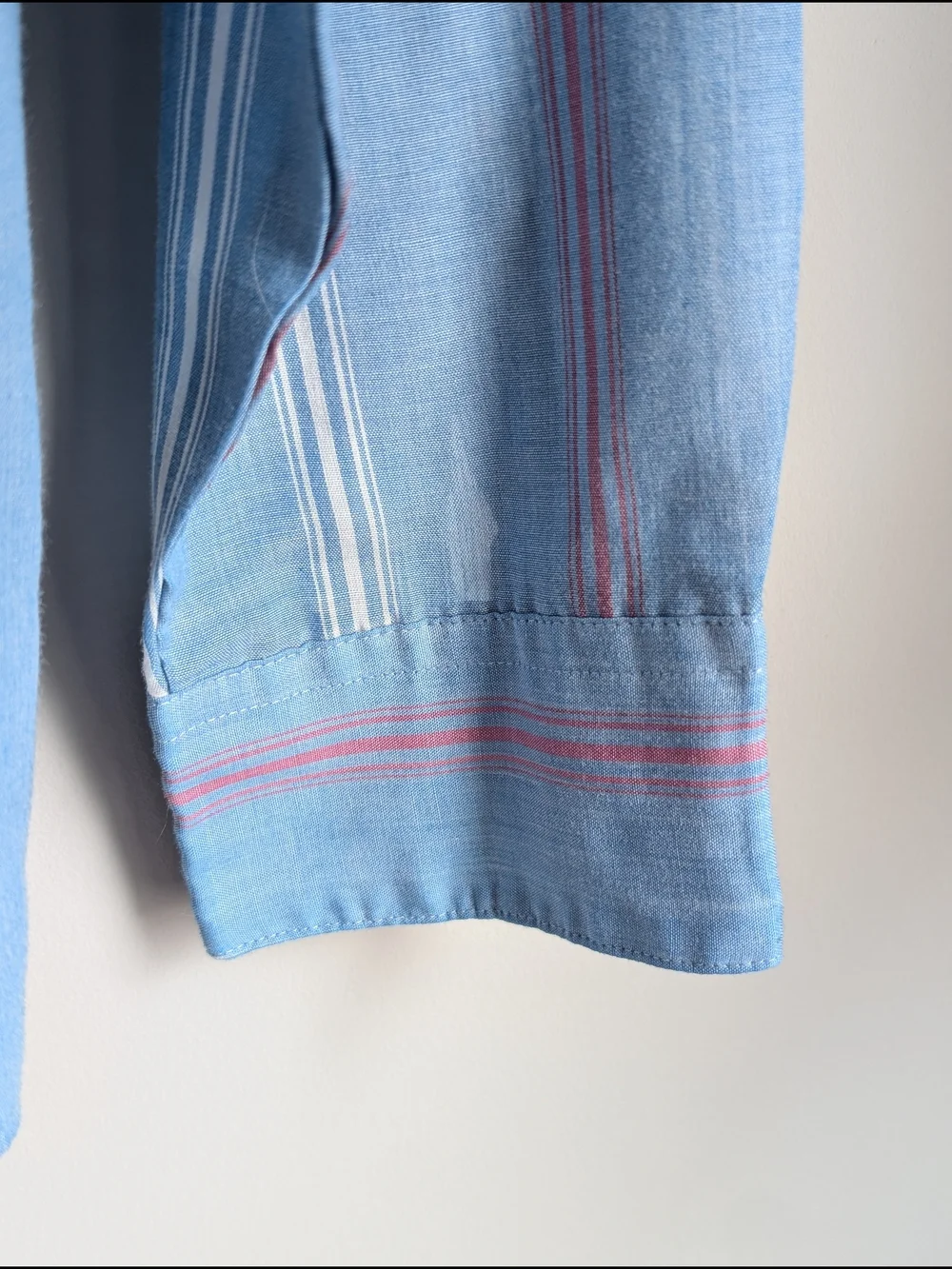 Vintage Levis Shirt Men's M Blue Striped Long Slv Button Down Western Cowboy 80s